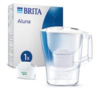 BRITA Caraffa filtrante Aluna bianca (2.4L) incl. 1 x filtro MAXTRA PRO All-in-1 che riduce cloro, calcare e PFAS - adatta alla porta del frigorifero, con Memo digitale, in confezione sostenibile