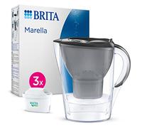 BRITA Caraffa filtrante Marella Graphite (2,4l) incl 3 cartucce filtro acqua rubinetto MAXTRA PRO All-in-1 riduce PFAS,calcare, cloro, alcune impurità e metalli indicatore temporale, eco-imballaggio