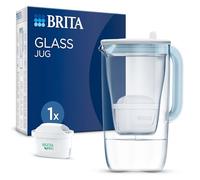 BRITA Caraffa filtro vetro blu (2,5l) incl 1 cartuccia filtro acqua rubinetto MAXTRA PRO All-in-1 riduce PFAS*, calcare, cloro, alcune impurità e metalli indicatore tempo e volume versato