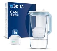 BRITA Caraffa in vetro con filtro purificatore d'acqua, 2,5 l, colore: azzurro