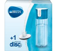 BRITA Borraccia filtrante per acqua, Blu (0.6l) - incl. 1 filtro MicroDisc per la riduzione di cloro, PFAS*, erbicidi, pesticidi e impurità