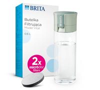 BRITA Flacone filtrante per acqua modello VITAL verde chiaro (600 ml) con 2 filtri MicroDisc, per idratarsi ovunque, rimuove cloro, impurità, ormoni e conserva minerali.