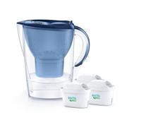 Brita Marella - Caraffa per filtro dell'acqua, 2,4 l, lavabile in lavastoviglie, 3 cartucce filtranti, blu
