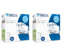 BRITA ON TAP V incl. 1 x filtro acqua rubinetto V (4 mesi) - riduce cloro, PFAS, piccole particelle e metalli - indicatore durata filtro manuale (Confezione da 2)