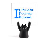 Britain Capital London Art Deco Fashion Memo Holder Cartoon Black Cat Stand Decoration