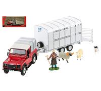BRITAINS LC43138 LAND ROVER FARMER SET 1:32 Modellino