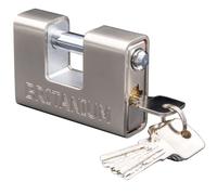 Britanium® BRP84 Lucchetto Antiscasso Corazzato - Serratura per Cancello Esterno, Garage e Container - Lucchetto Monoblocco 84mm con 5 Chiavi, Alta Sicurezza per Magazzino e Saracinesca Blindata
