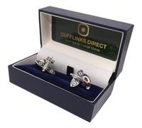 Britannico WW2 Caccia Spitfire E Tondo Guerra Aereo Gemelli Cufflinks.Direct