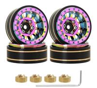 BritBolt 26g di cerchi a ruota per beadlock in ottone in alluminio colorato da 1,1 pollici compatibili con 1 24 1 18 RC Crawler come SCX24 Ax24 FMS e modelli simili