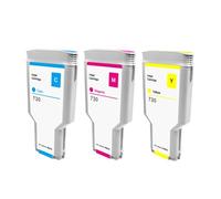 BritBolt 300 ml 6 colori per colorante tintura di pigmento cartuccia compatibile con 730 730 DesignJet T1600 T1600DR T1700 T1700DR T2600 T2600D P2V68A P2V69A P2V70A stampanti(C-M-Y)