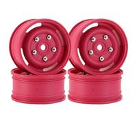 BritBolt 4pcs da 1,9 pollici da 96 mm in gomma con ruote in plastica compatibili con 1 a 10 scale RC Crawler e modelli simili come Wraith Yikong D110(Red wheel hub)
