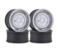 BritBolt 4pcs da 1,9 pollici da 96 mm in gomma con ruote in plastica compatibili con 1 a 10 scale RC Crawler e modelli simili come Wraith Yikong D110(Silvery wheel hub)