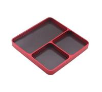 BritBolt AJRC Compatible Magnetic 3 Parti di griglia Messipi di archiviazione 98x98x11mm Vale di manutenzione a spirale in alluminio per automobili RC e strumenti modello di droni(Red)