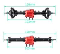 BritBolt Asse posteriore anteriore Lunghezza di brodo e alluminio esteso per 1 18 RC Crawler Compatibile con Trail K10 OFF VEICOLO DI VEICOLO STRADA(Extended-Front Rear)