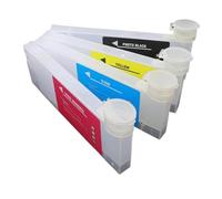 BritBolt Cartuccia a inchiostro ricaricabile 220ml 440ml con imbuto senza chip compatibile con stampanti eco-solventi di grandi dimensioni come Roland Mimaki Mutoh(1SET(4Colors-220ML))