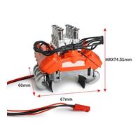BritBolt di raffreddamento motore per auto FST V8 RC con ventole del cappuccio Coperchio di dissipatore di calore compatibile con 1 parti del veicolo crawler rc a 10(Red)