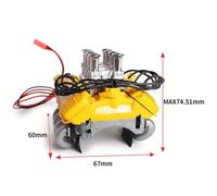 BritBolt di raffreddamento motore per auto FST V8 RC con ventole del cappuccio Coperchio di dissipatore di calore compatibile con 1 parti del veicolo crawler rc a 10(Yellow)