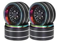 BritBolt Muovi colorato per ruote colorate elettroplanti da 1,9 pollici compatibili con 1 10 RC Crawler come RR10 Wraith e modelli simili(Black)