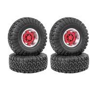 BritBolt Pneumatici in gomma da 1,9 pollici da 115 mm con della ruota compatibili per 1 10 modelli di auto crawler RC a 10 come TRX6 90046 e simili veicoli fuori strada(Red 1set)