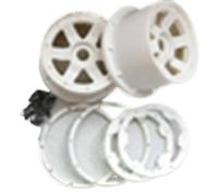 BritBolt ruota con anello di beadlock set per 1 scargia a 5 auto RC compatibili con i modelli I rofun rovan km 5b ss(Rear White)