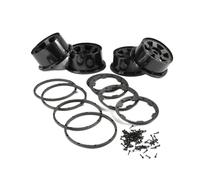 BritBolt ruota con anello di beadlock set per 1 scargia a 5 auto RC compatibili con i modelli I rofun rovan km 5b ss(Front and Rear Black)