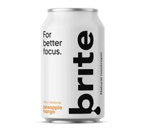Brite Natural Energy Drink Ananas Mango, Bevanda energetica gassata, Ananas e mango, 330 ml