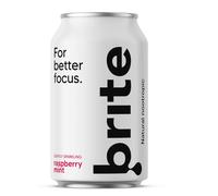 Brite Natural Energy Drink Lampone e Menta, Bevanda energetica gassata, Lampone e menta, 330 ml
