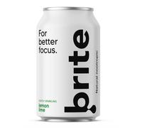 Brite Natural Energy Drink Lemon Lime, bevanda energetica gassata, lime e limone, 330 ml