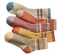 BRITECO Calzini da donna retrò al polpaccio, taglia 4-7, confezione multipla da 6 paia, morbidi e comodi da indossare tutti i giorni, calzini eleganti e traspiranti da donna, No, 4-7