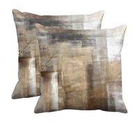 Britimes Cuscini decorativi per la casa, set di 2 federe decorative da 50 x 50 cm, colore tortora, marrone, beige