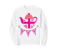 British Celebration, bandierine Rosa Union Jack per Mamme da Donna Felpa