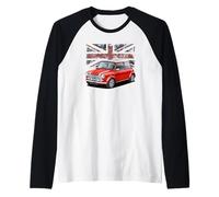 British Classic Car Red Mini Auto Sportiva Maglia con Maniche Raglan