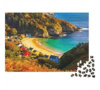 British Coastal Puzzle 1000 Pezzis Recycled Channel Islands Puzzles per Bambini e Bambine Accessori per Giochi Genitore-Figlio Sviluppa l'Intelligenza dei Bambini Educational 38x26cm/1000 Pezzi