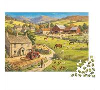 British Farm Puzzle per Adults 1000 Piece Recycled Rural Scenery Puzzles per Elderly Impossible Hard Difficult Stimolante Ottimo Gift Idea per Women 38x26cm/1000pcs