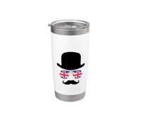 British Gentleman - Cappello a bombetta, motivo: aviatori Union Jack Bicchiere termico in acciaio inox doppia parete