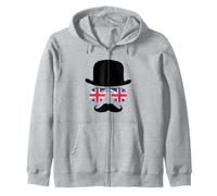 British Gentleman - Cappello a Bombetta, Motivo: aviatori Union Jack Felpa con Cappuccio