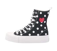 British Knights Kaya High, Scarpe da Ginnastica Donna, Cuore Nero a Pois, 38 EU