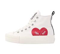 British Knights Kaya Mid, Scarpe da Ginnastica Donna, Bianco Crema Cuore Rosso Bianco Crema, 39 EU