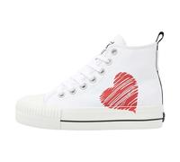 British Knights Kaya Mid, Scarpe da Ginnastica Donna, Bianco Nero Cuore Rosso, 40 EU