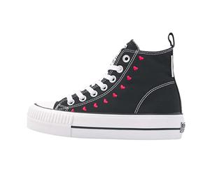 British Knights Kaya Mid, Scarpe da Ginnastica Donna, Cuori Neri, 37 EU