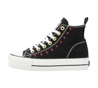 British Knights Kaya Mid, Scarpe da Ginnastica Donna, Nero Bordeaux Cuori, 37 EU