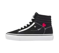 British Knights Mack Mid Platform, Scarpe da Ginnastica Donna, Cuore Bianco Nero, 36 EU