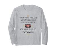 BRITISH PATRIOT SUPPORT PROUD BRITAIN TROY HORSE È STATO INVADED Maglia a Manica