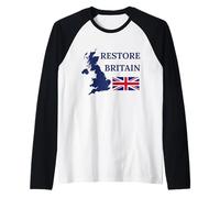 British Pride Restore Britain UK Patriots Regno Unito GB Maglia con Maniche Raglan