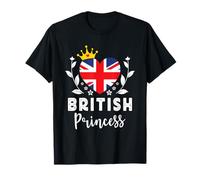 British Princess UK Flag Proud British Girl Maglietta