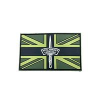 British Royal Marines Commando Union Jack Flag Tactical Airsoft PVC Morale Patch (verde)