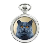 British Shorthair Cat Full Hunter Orologio da tasca