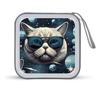 British Shorthair - Custodia per CD a forma di gatto, portatile, capacità 40 DVD, organizer per auto e viaggi, Stile:, Taglia unica
