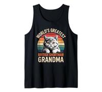 British Shorthair Nonna Retro Vintage Cat Art Canotta