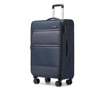 British Traveller Carry Case Medium 4 Rolls bagaglio a mano leggero tessuto morbido per bagagli con lucchetto TSA blu